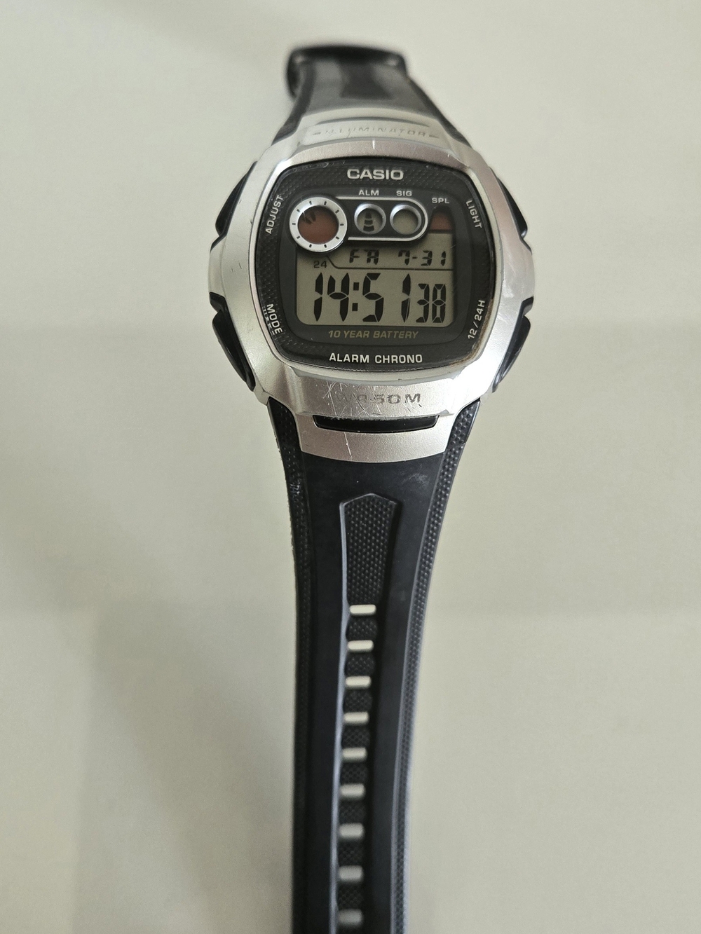 Casio Illuminator Watch Men 2963 W-210 Digital Alarm Chronograph